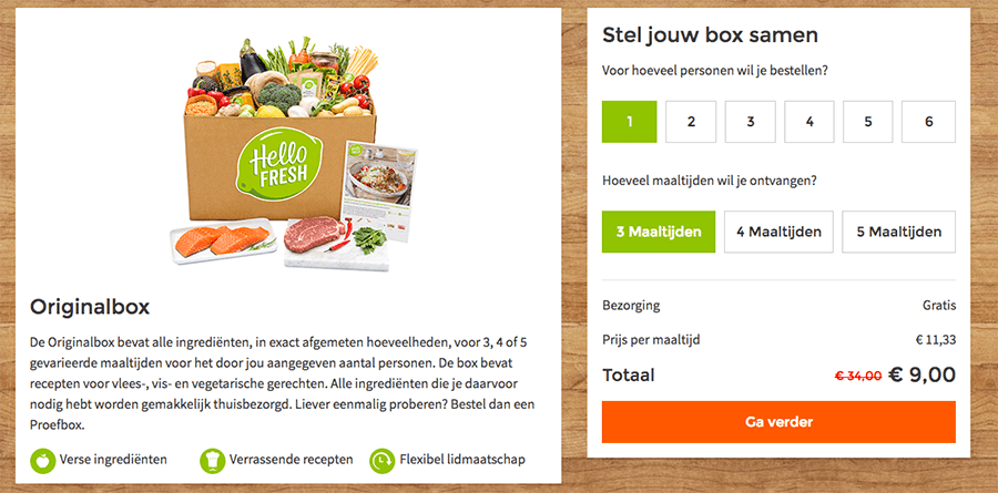 25 euro korting hellofresh april 2017