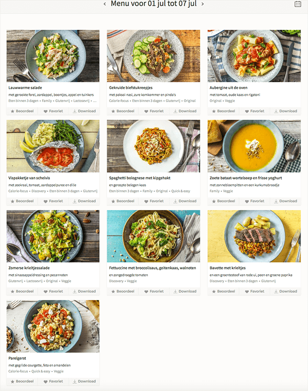 hellofresh recepten kiezen