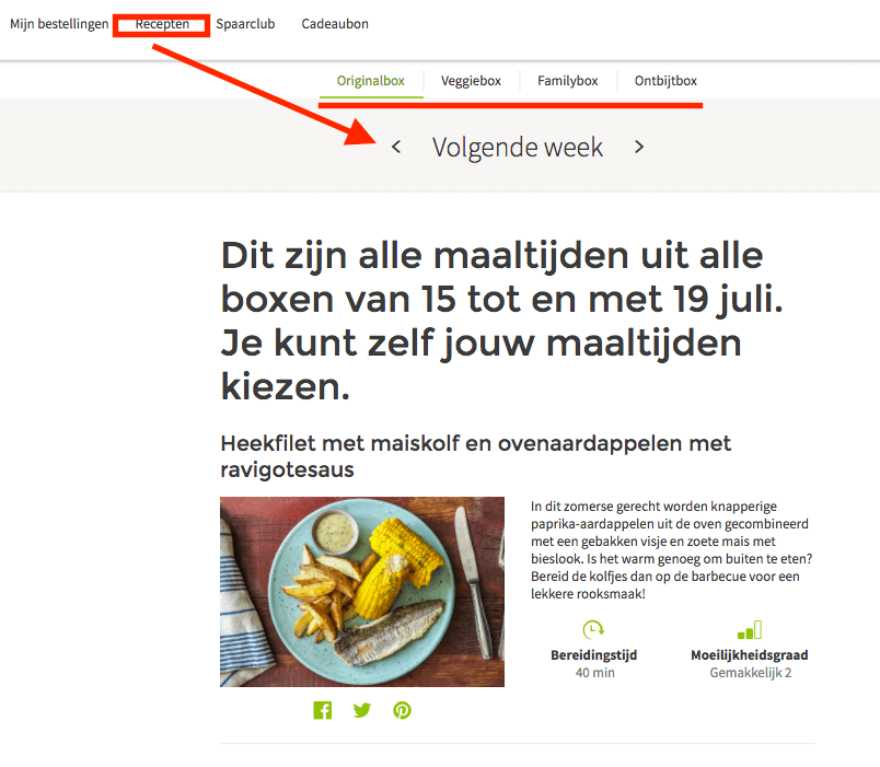 hellofresh recepten volgende week