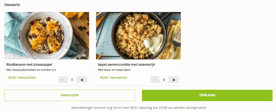 hellofresh toetjes bestellen