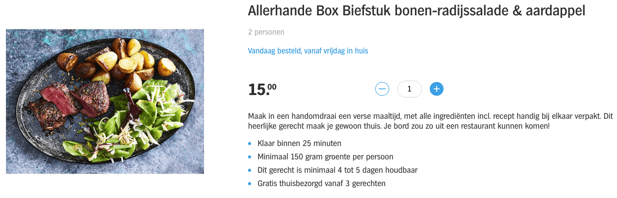 wat zit er in maaltijdzakken albert heijn